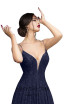Tarik Ediz 93690 Navy Front Dress