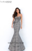Tarik Ediz 93857 Gray Gold Front Evening Dress