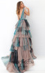 Tarik Ediz 93896 Blue Degrade Back Dress