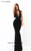 Tarik Ediz 93912 Black Front Evening Dress