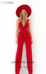Tarik Ediz 93914 Red Front Evening Dress