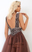 Tarik Ediz 93939 Brown Back Dress