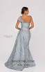 Terani 1911E9139 Pewter Gray Back Evening Dress