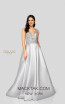 Terani 1911E9620 Silver Front Evening Dress