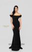Terani 1911E9621 Black Front Evening Dress