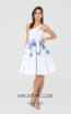 Terani 1911P8001 White Denim Silver Front Dress