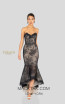 Terani 1912C9036 Black Nude Front Cocktail Dress