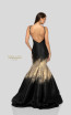 Terani 1912E9181 Black Gold Back Evening Dress