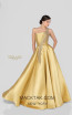 Terani 1912E9202 Gold Front Evening Dress