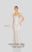 Terani 1913E9226 White Silver Nude Front Evening Dress