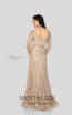Terani 1913E9229 Gold Nude Back Evening Dress