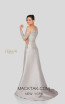 Terani 1913E9230 Silver Nude Taupe Back Evening Dress