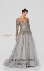 Terani 1913E9234 Taupe Silver Bronze Front Evening Dress