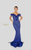 Terani 1913GL9588 Royal Blue Nude Front Pageant Dress
