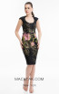 Terani 1821C7025 Black Fuchsia Front Dress