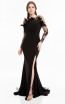 Terani 1821E7108 Black Front Evening Dress