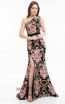 Terani 1821E7115 Black Multi Front Dress