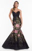 Terani 1821E7160 Black Fuchia Front Evening Dress