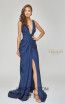 Terani Couture 1921E0121 Navy Front Dress