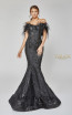 Terani Couture 1921E0136 Black Front Evening Dress