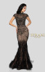 Terani Couture 1721GL4446 Black Gunmetal Front Dress