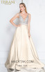 Terani Couture 1811P5249 Champagne Nude Front Dress