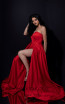 Terani Couture 1911P8179 Red Front Dress