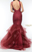 Terani Couture 1911P8640 Wine Silver Back Dress