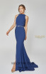 Terani Couture 1921E0145 Navy Front Dress