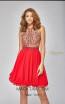 Terani Couture 1921H0407 Red Nude Front Dress