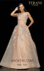 Terani 2011E2047 Champagne Taupe Front Dress