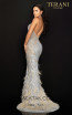 Terani 2011GL2211 Gunmetal Cream Back Dress