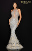 Terani 2011GL2211 Gunmetal Cream Front Dress