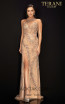 Terani 2011P1058 Taupe Silver Front Dress