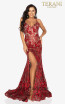 Terani 2011P1153 Red Nude Front Dress
