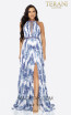 Terani 2011P1155 White Blue Front Dress