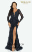 Terani 2012GL2392 Navy Navy Front Dress
