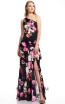 Theia Couture 883700 Black Multi Front Dress