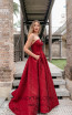 Tina Holly TA611B Red Side Dress