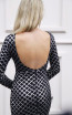 TK AS118 Black Silver Back Evening Dress