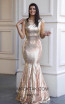 TK AS128 Rose Gold Front Evening Dress
