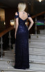 TK DA002 Navy Back Evening Dress