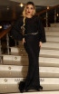 TK DA007 Black Front Evening Dress