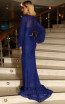 TK DA007 Blue Back Evening Dress