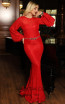 TK DA007 Red Front Evening Dress