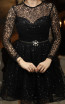 TK DA011 Black Front Evening Dress