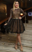 TK DA011 Black Nude Front Evening Dress