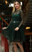 TK DA011 Green Front Evening Dress