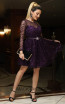 TK DA011 Purple Front Evening Dress