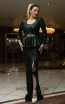 TK DA016 Green Front Evening Dress